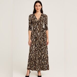 Calvin Klein Animal Print Wrap Maxi Dress Size Medium